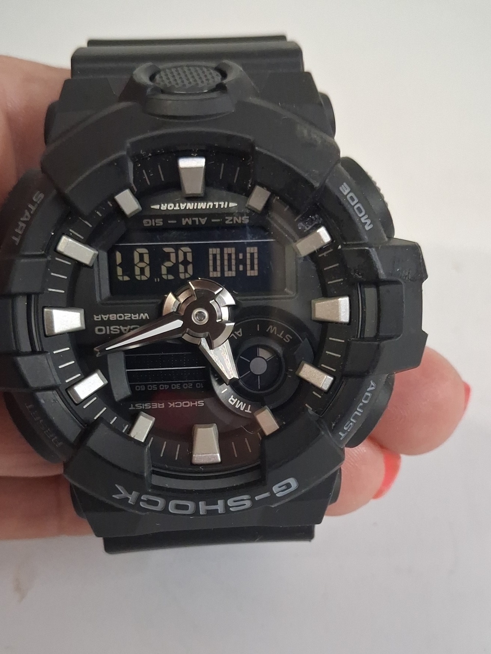 Mens Casio G-Shock GA700-1B Analog-Digital Black Resin Watch